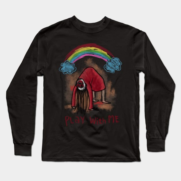 Chilling Horror Artistry: Creepy Drawings Collection Long Sleeve T-Shirt by Holymayo Tee